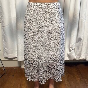 Karen Millen Black and White Pleated A-Line Midi Skirt